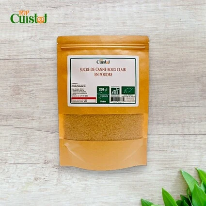Sucre de canne roux clair bio en poudre 250 g TopCuistot